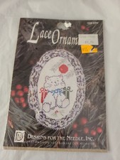 1992 Designs for the Needle Lace Ornament Kit 1232 Kitty Sealed Vintage