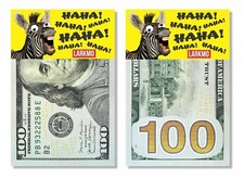 The Pranking Zebra Funny $100 Gag, One Hundred Dollar Bill Joke Office Prank