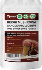 Red Reishi Mushroom Powder (Spore Powder) 7Oz (200G) Wall-Broken Pure Ganoderma