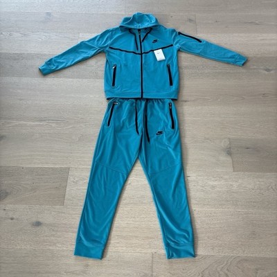 Nike Tech Fleece Therma-FIT Hoodie & Joggers Set Mineral Teal Black Men's Size S