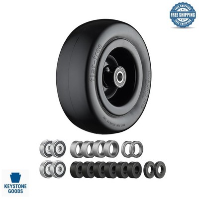 11x4.00-5 Flat Free Lawn Mower Tires for Zero Turn, 330lbs Load, Universal Fit