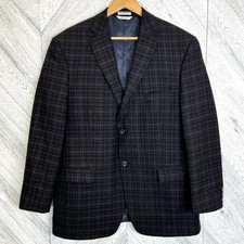 Jhane Barnes 100 Wool Glen Plaid Check Blazer Sport Coat Mens Size 42R