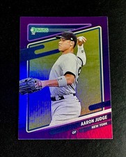 2021 Aaron Judge Panini Donruss Variation 182 Holo Purple Throwing Card Yankees