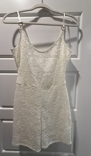 Beach Bunny Swimwear Ivory Lace Shorts one piece Cover Up Romper Sheer Beach NEW