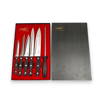 Zepter International 6-Piece Kitchen Knife Set 5 Knives Honing Steel Boxed