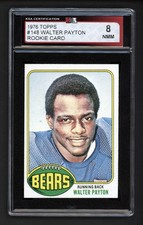 1976 TOPPS #148 WALTER PAYTON ROOKIE CARD KSA 8 NEAR MINT-MINT. rookie card picture