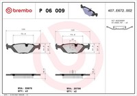 Brembo Bremsbelagsatz Scheibenbremse Prime P 06 009 FüR BMW E30 E23 E28 E24 3Er