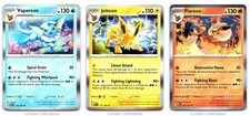 Vaporeon 134 & Jolteon 135 & Flareon 136 - 151 - Holo Pokemon Karten Konvolut