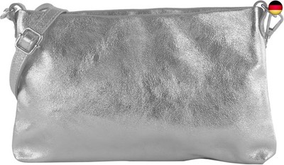 modamoda de T258 Damen Leder Umhängetasche Clutch 25x16x3 cm, handmade in Italy