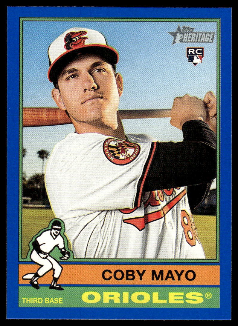 2025 Topps Heritage Coby Mayo #340 Dark Blue Border RC Baltimore Orioles