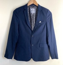 Appaman Childrens Boys Herringbone Print Blazer Navy Blue Size 14 NWT