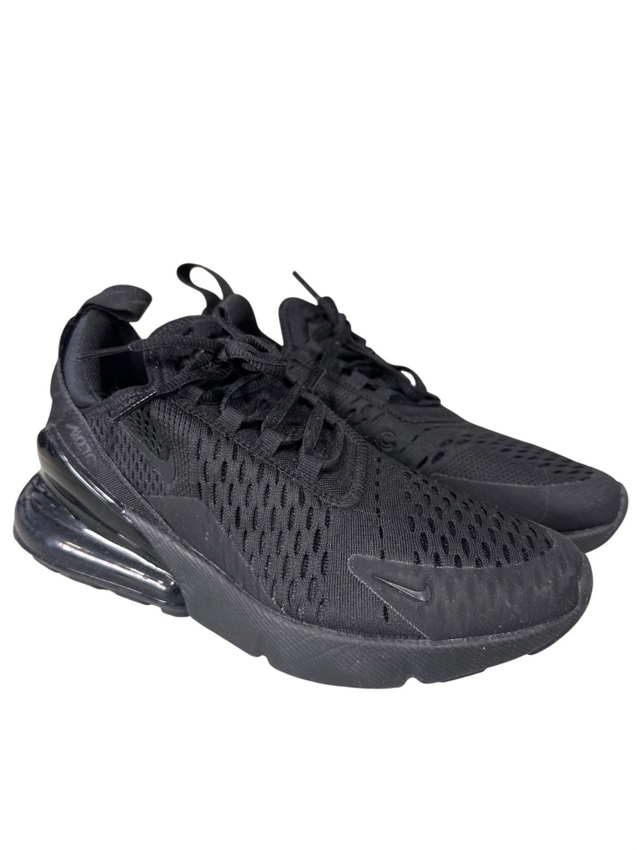 Nike Air Max 270 Sneakers Size 6.5 Triple Black Mesh Lace Up