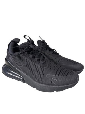 Nike Air Max 270 Sneakers Size 6.5 Triple Black Mesh Lace Up