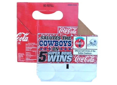 Vintage 1996 Coca-Cola DALLAS COWBOYS 5 Super Bowl Wins Six Pack Carrier-Holder