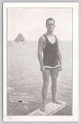 Ed Harrison Champion Of Champions Diver Catalina Island California Postcard