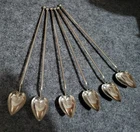 6 Vintage Wallace Sterling Silver Ice Tea Spoon Straw Set