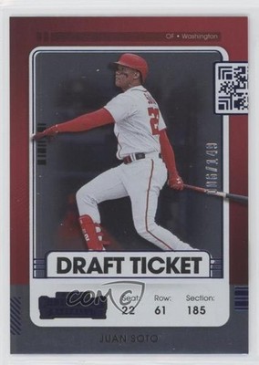 2021 Panini Contenders Draft Ticket Blue 6/149 Juan Soto #72 o7m