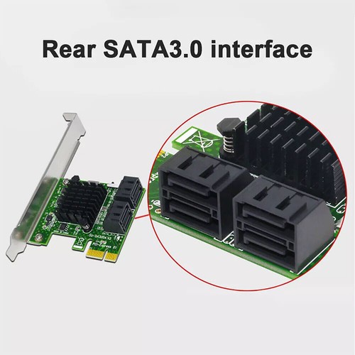 PCI Express SATA3.0 Interface 4 Port Extenders PCI-E X1/X4/X8/X16 6Gbps Card New - Picture 6 of 9