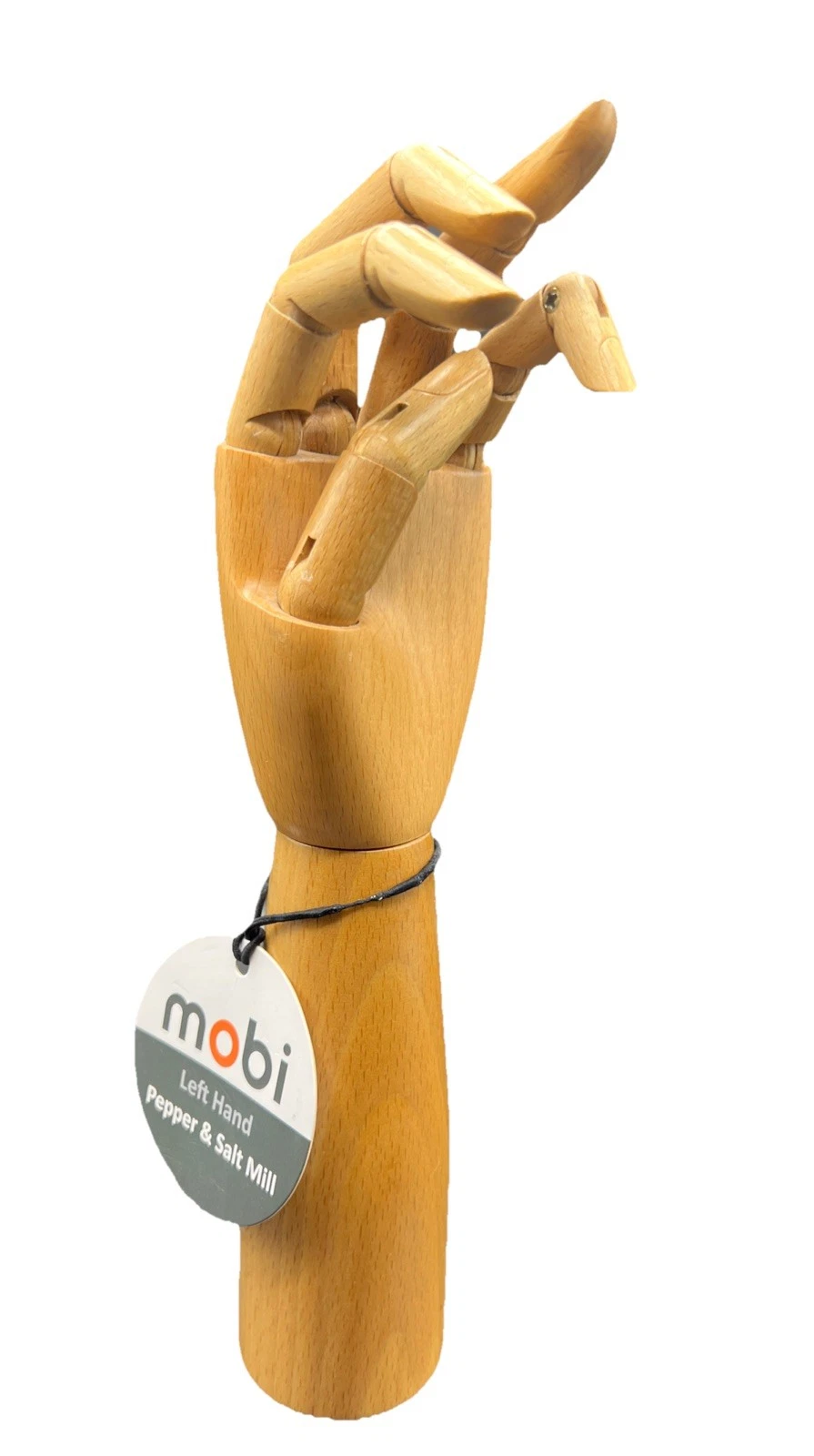Wood Salt & Pepper Articulated Left Hand Mill Grinder Shaker Kitschy Gadget Mobi