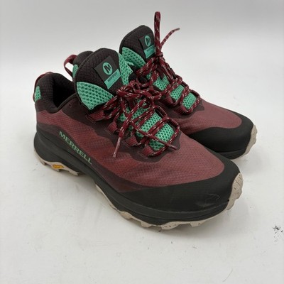 Merrell Moab Speed Hiking Trail Shoes Womens Size 8W Burgundy Vibram