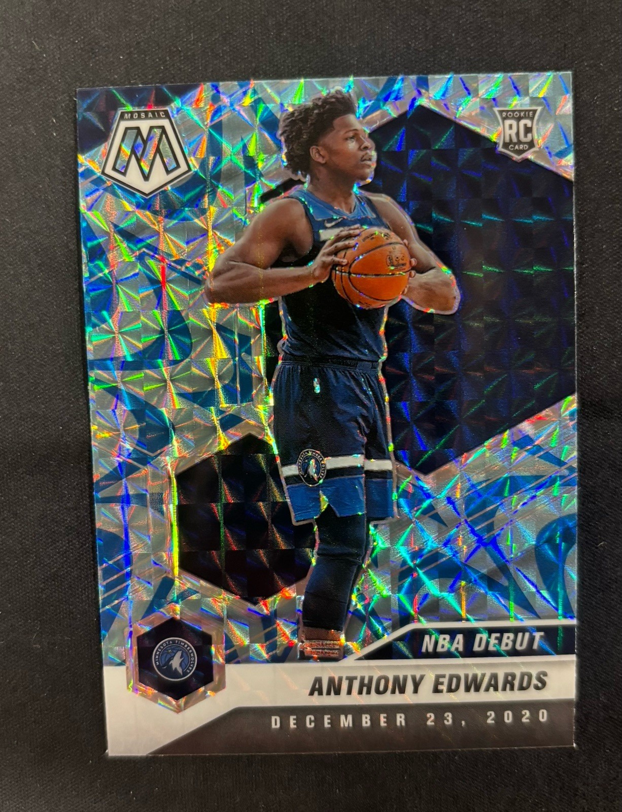 2020-21 Panini Mosaic - NBA Debut Anthony Edwards #261 Reactive Blue Prizm (RC)
