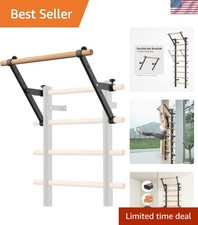 DHT Wood Stall Bar, Swedish Ladder Suspension Trainer with 9 Strategic Rods, ...