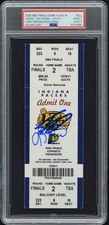 Shaquille O'Neal Larry Bird Autographed 2000 NBA Finals Game 4 Ticket Stub PSA 2