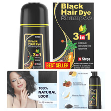 Schwarzes Haarfarbe Shampoo 3in1 Graue Haare ...