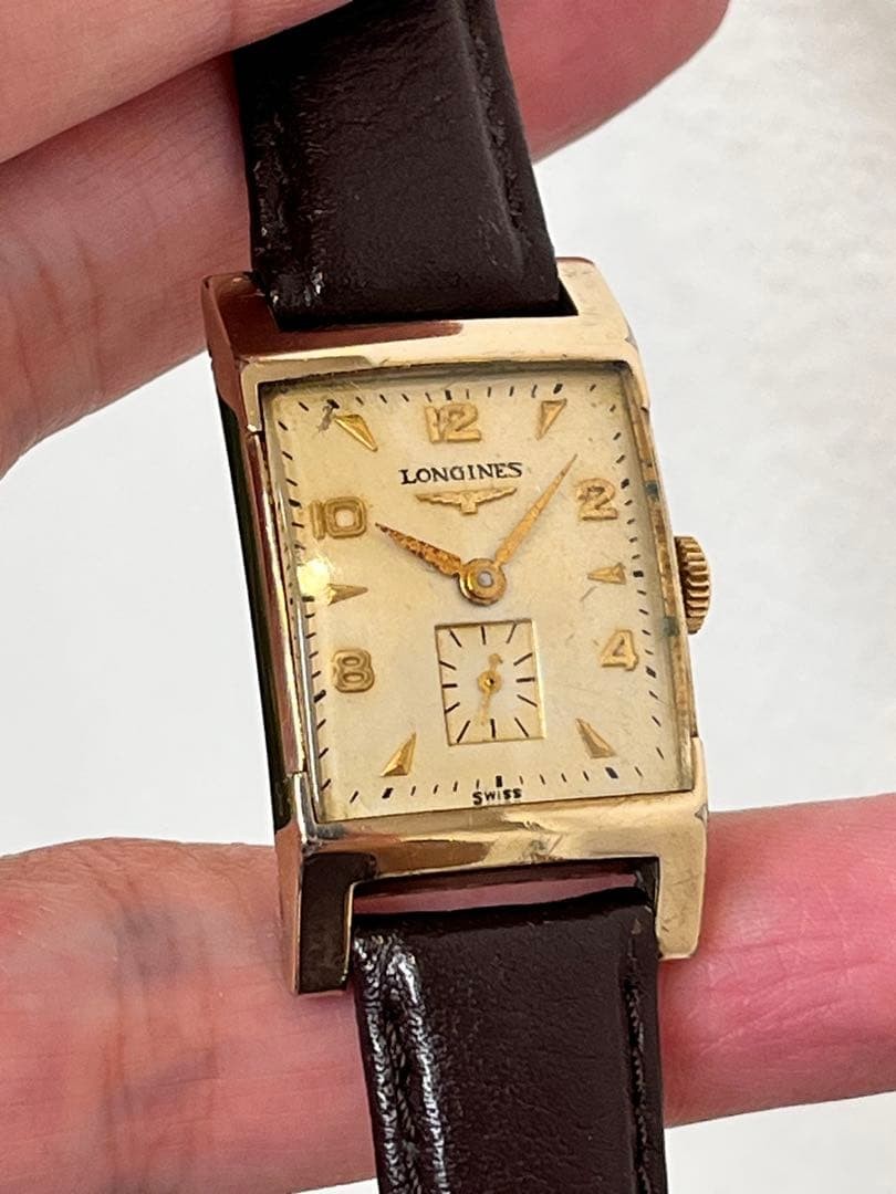 Longines 9lt 10kgf Rectangular Antique Watch 10k … - image 1