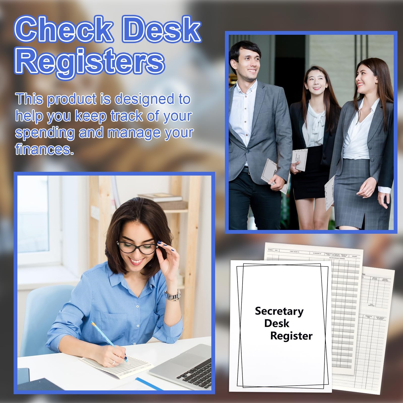 10 Pieces Checkbook Transaction Register 6.4 * 8.25inch Secretary Deskbook Ch...