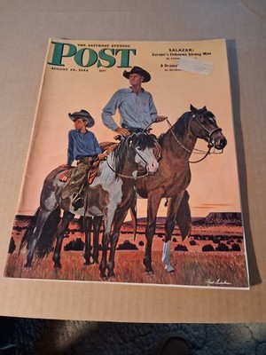 AUGUST 19 1944 SATURDAY EVENING POST PONY & HORSE COVER FRED LUDEKENS