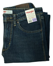 WRANGLER Men's 30x30 Dark Blue Regular Fit Jeans - Stretch - Triple Needle