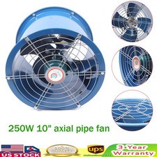 10" Axial Fan Cylinder Pipe Spray Booth Paint Fumes Exhaust Fan 2000m³/H 250W