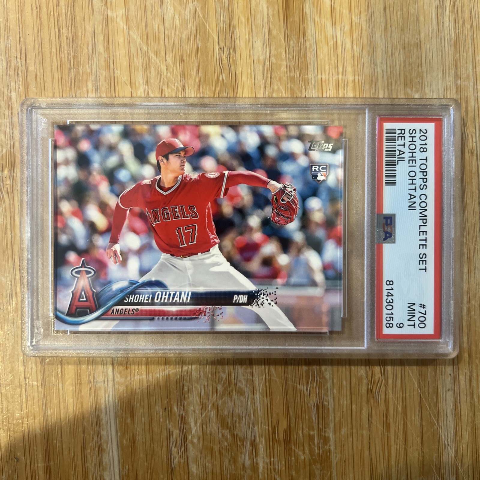 2018 Topps - Shohei Ohtani Complete Set Variation #700 Pitching rookie PSA 9 view 3