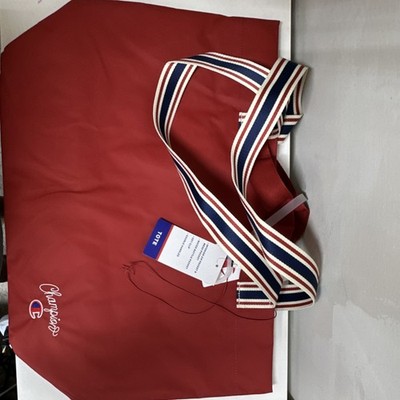 Champion Red Tote Bag Double Handles Inner Pockets Bottle Pocket Key Clip Logo