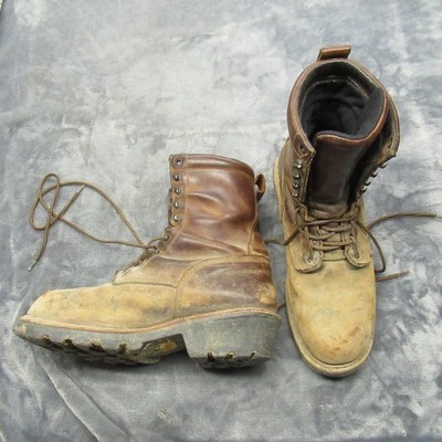 Red Wing Logger Max Boots Mens 9D Brown Leather Insulated Safety Toe Rugged VTG