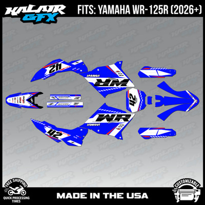 Graphics Kit for Yamaha Dual-Sport WR125R (2026-2027) Lethal-BLUE