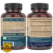 DEVA Vegan DHA-EPA Algae Supplement 90 Vegetarian Softgels Pack of 2