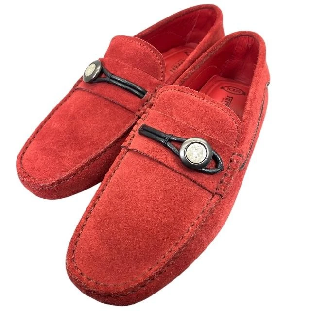 TOD’S TOD'S Ferrari Shoes Mocassini Scarpe da Guida Scamosciato Rosso Taglia 5 (circa 24 cm)