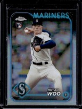 2024 Topps Chrome Bryan Woo RC Refractor Rookie #172 Mariners