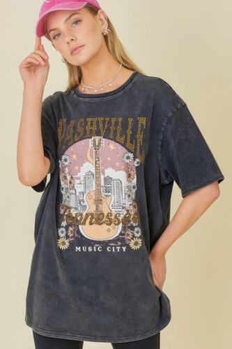 Damen-T-Shirts Washing Nashville Musikstadt Grafik - Bild 2 von 5