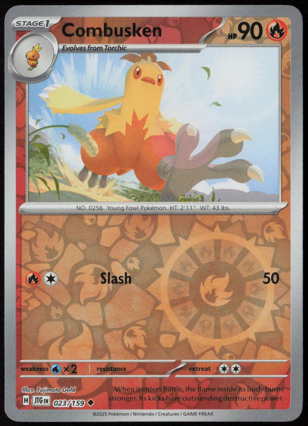 Combusken #23/159 (Reverse Holo) (NM) SV09: Journey Together JTG Pokemon