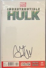 Indestructible Hulk MARK RUFFALO SIGNED Comic Book - Sketch Cover