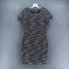 Banana Republic Sheath Dress Womens 4 Black White Tweed Short Sleeve Career
