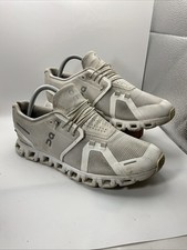 On Cloud 5 Pearl White Low Top No Tie Running Shoe Sneakers Women  s Sz 10