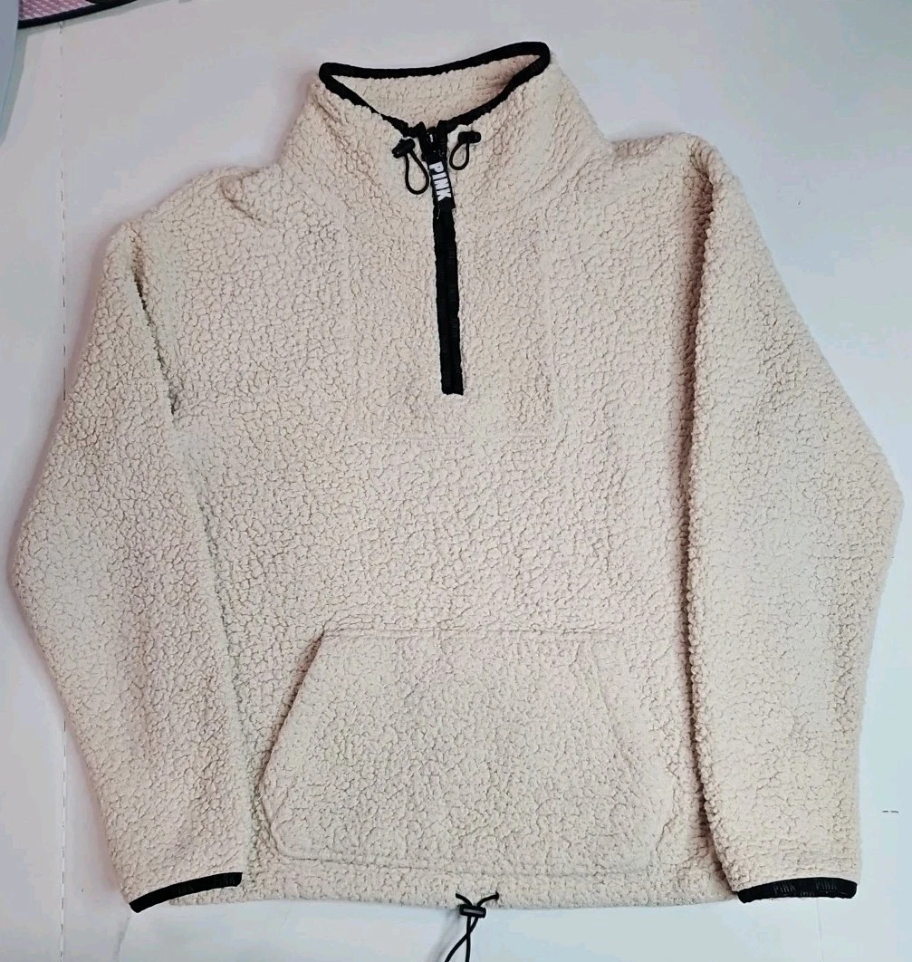 River Island - Sweat à capuche zippé duveteux - Crème