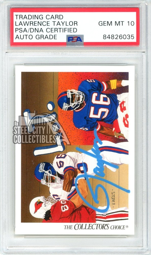 Lawrence Taylor 1991 Upper Deck Checklist Auto Card #87 PSA/DNA 10 (Light Blue)