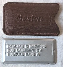 Vintage 1950s Rare! Boston Metal Charge Plate CREDIT CARD Holy Oak Mass w-Case