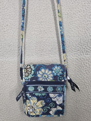 Vera Bradley Small Hipster Crossbody Passport Purse Blue Mod Floral Travel Bag