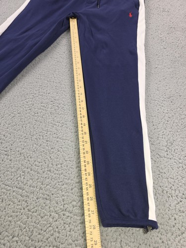 Polo Ralph Lauren Trainingshose Herren mittelblau Seitenstreifen Reißverschluss Knöchel Jogginghose - Bild 3 von 7